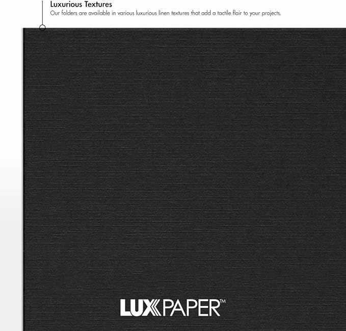 LUXPaper 9.5" x 12" Certificate Holders | Black Linen | 100lb. Cover | 100 Qty