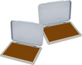 2 Pack Metal Case Stamp Pad Medium Size, Brown Color - Size: 3" x 4" - Choose from 15 Ink Colors