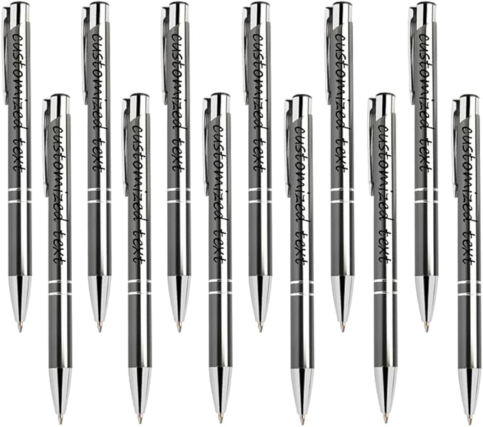 Yucold Customized ballpoint pens in bulk, personalized ballpoint pens with free engraving, for use in companies, enterprises, graduation anniversaries (Grey,130)