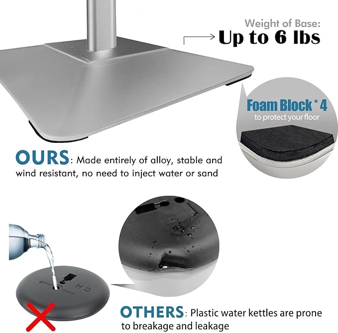 Golemas Sign Stand for Display, 11lbs Integrated Rod Heavy Duty Pedestal Floor Signage Stand Holder, for Outdoor or Indoor Advertising (8.5 x 11, Silver, 3Pack)