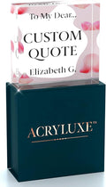 Personalized Gifts, Custom Quote Block Letter Board,Crystal-Clear Acrylic With Gift Box,17 Styles, Holiday and Christmas Gift for Mom, Dad, Girlfriend, Him or Her, Husband, Wife (4"x4, Pink Petals)