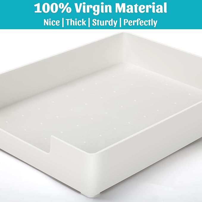 AZFUNN Letter-Size Tray Desk Letter Tray Paper Tray, Sturdy Heavy-Duty Plastic Printer Paper Tray, Single-Tier Stackable File Storage Organizer for Office Home (1, White)