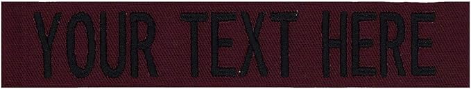 Custom Uniform Name Tapes Solid Colors. Made in The U.S.A. Ships Under 24 Hours. Maroon Fabric, 3.5 Inch Hook Fastener (Uniform Ready Fastener)