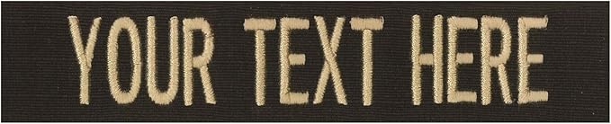 Custom Uniform Name Tapes Solid Colors. Dark Brown Fabric, 4 Inch Sew on