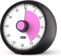 Visual Timer for Kids 60-Minute Countdown Timer with Optional Alarm, Focus Tool for ADHD & Autism, Time Management for Homework, Chores, Office, Kitchen, Teaching & Study Routines (Black Pink)