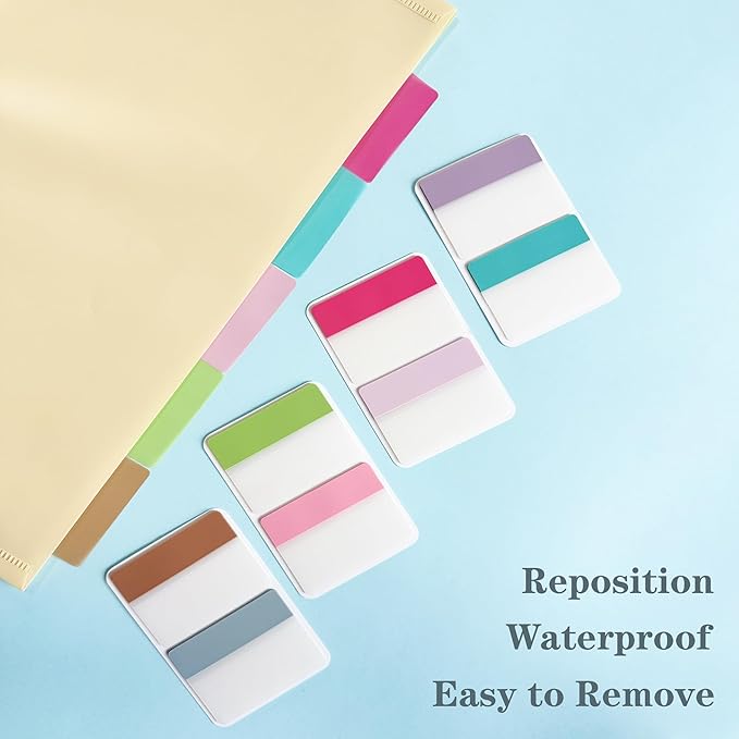 ELII 500 PCS Sticky Tabs 2 Inch Index Tabs,Page Markers File Tabs Self Adhesive, Labels for Pages Notebook