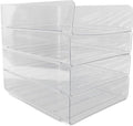 Jeanoko Desk Letter Tray Set Transparent Stackable Organizer for Home Office A4 Paper Storage 4 Layers