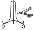 TR-LIFE 4 Pack Plate Stands for Display - 6 Inch Plate Holder Display Stand + Metal Easel Stand for Picture Frame, Decorative Plates, Book, Photo, Collectibles (4 Pack)