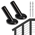 RiaYer 20 Pack 30 Degree Angle Protective Sleeves, Black Cable Railing Corner Protector Sleeve Beveled for 1/8" Wire Rope, T316 Marine Grade Cable Railing Kit with Two Drill Bit for Wood Posts HF039B