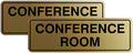Standard Conference Room Sign - Brushed Gold - Medium 2 Pack