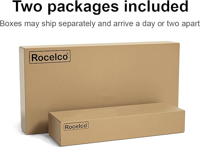 Rocelco 37.5" Height Adjustable Standing Desk Converter with Dual Monitor Mount and Slide Out Retractable Keyboard Tray - Sit Stand Up Double Screen Tabletop Riser Workstation - White (R DADRW-DM2)