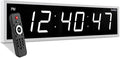 Ivation Oversized 24" Large Digital LED Clock | Big Digital Clock w/Multi-Function Display – Stopwatch, Timer, Alarms, Temp & Date | 6 Brightness Levels, Time Memory & Remote (White)
