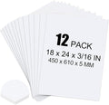 ToLanbbt 12 Pack White Foam Board, 18 x 24 x 3/16" Thick Foam Core Acid Free Poster Foamboard for Art Craft Projects, Painting, Displaying, Signage, Wedding, School
