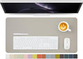 Leather Desk Mat - Non-Slip PU Desk Pad for Office and Home - Desk Organization and Accessories - Ideal for Large Mouse Pad and Desk Mats on Top of Desks (Light Gray,27.6"x 13.8")
