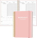 Fitness Journal for Women & Men,A5 Workout Journal/Planner Daily Exercise Log Book to Weight Loss, Gym, Muscle Gain, Bodybuilding Progress, 5.8"x8.3", Pink