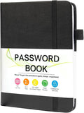 Password Keeper Book with Alphabetical Tabs，4.3"x5.7" Small Password Books for Seniors Password Notebook for Internet Website Address Log in Detail (Black)
