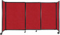 Versare Straightwall Sliding Portable Wall Partition | Freestanding Office Dividers | Locking Wheels | Temporary Room Separator | 7'2'' Wide x 4' Tall Red Fabric Panels
