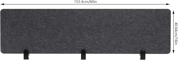 Clamp-On Acoustic Desk Divider, 2Pcs 60x16in Acoustic Partition, Desktop Privacy Panel, Sound Absorbing Workstation Panel (Anthracite Gray, 60" x 16")