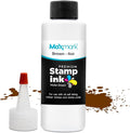 MaxMark Premium Refill Ink with Control Tip Bottle for Self-Inking Stamps, Brown Color - 4 oz.