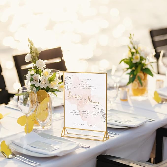 PPH-Sisy Acrylic Sign Holder 8.5X11 Clear Sign Holder,Double Sided Flyer Holder, Table Menu Holder Display Stand for Wedding Table Number (6pcs)