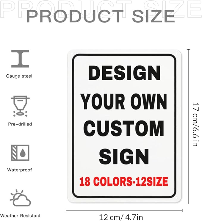 Custom Signs Outdoor Metal Personalized Signs With Your Photo Text Logo Custom Wall Sign Decorative House Signs For Business Workplace Office Home