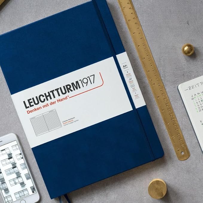 LEUCHTTURM1917 - Notebook Hardcover Master Classic A4+ - 235 Numbered Pages for Writing and Journaling (Forest Green, Squared)