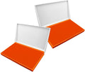 2 Pack Plastic Case Stamp Pad Large Size, Orange Color - Size: 4" x 7" - Choose from 15 Ink Colors