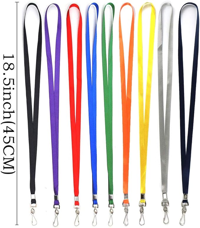 Beebel Purple Lanyards 100 Pcs Lanyard for Id Badges Flat Lanyard with Badge Clip with J-Hook (Purple)