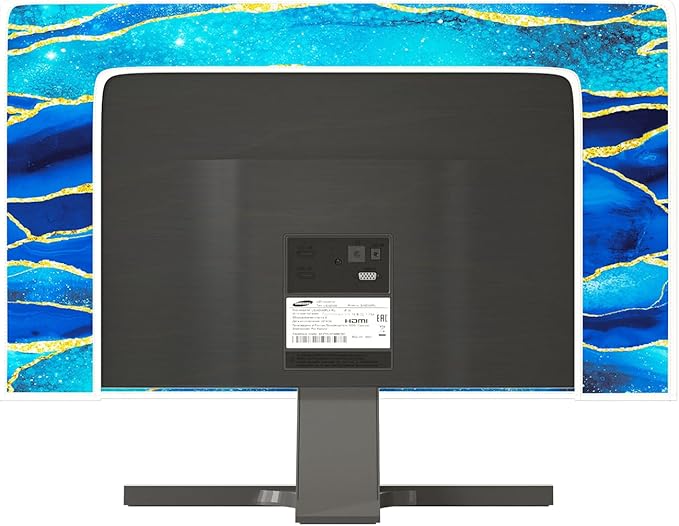 Baocicco Royal Blue Marble Waterproof TV Cover 70 Inch Creative Design Monitor Accessories Laptop TV LCD Screen Television Decoration for Tablet LED LCD OLED TVs Decorations