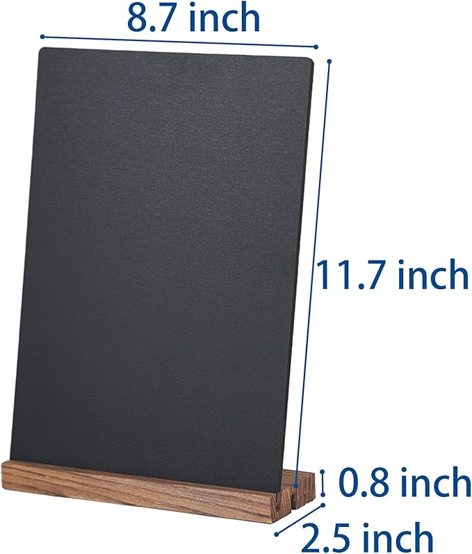 JDEA Desk Chalkboard Wood Sign Double-Sided Chalkboard with Wooden Base Decorative Chalkboards Message Blackboard (1 Pack 8.7x12)