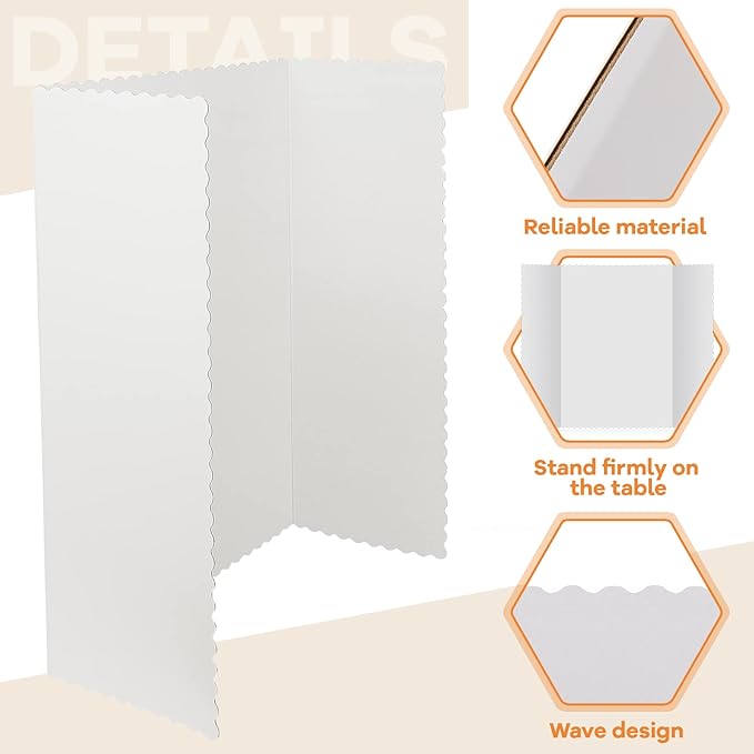 Ctosree 150 Pcs 14 * 22 Inch Tri Fold Poster Board Bulk, Science Fair Project Display Paperboard, Single Wall, Lightweight Presentation Board (White)