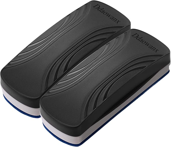 Ddaowanx Whiteboard Eraser, Magnetic Dry Erase Eraser, Glass Board Eraser,School and Office Supplies, Pack of 2 (Black)