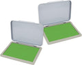 2 Pack Metal Case Stamp Pad Medium Size, Olive Green Color - Size: 3" x 4" - Choose from 15 Ink Colors