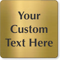 SmartSign Custom Brass Sign - 6" x 6", 40 mil REAL Bugle Brass Metal, Personalized Name Door Sign, Heavy-Duty Premium Engraved Door/Wall Mount Plaque for Business/Office, Gold and Black