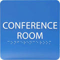 ADA CENTRAL SIGNS - 6" X6" Conference Room Sign- ADA Compliant Tactile Graphics Grade 2 Braille Text Acrylic Wall Signs - Authorized Personnel Only, Meeting Privacy Door Sign for Schools, and Offices