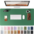 YSAGi Leather Desk Pad Protector, Office Desk Mat, Large Mouse Pad, Non-Slip PU Leather Desk Blotter, Laptop Desk Pad, Waterproof Desk Writing Pad for Office and Home (Jade Green, 35.4" x 17")