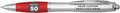 DISCOUNT PROMOS Personalized Ballpoint Pens With Rubber Grip, 50 pack Customizable Ergonomic Click-to-Write Custom Writing Pens for School with Black Ink, Red