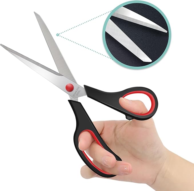 Sewing Craft Scissors Bulk,8" Multipurpose Heavy Duty Sharp Paper Scissors,Stainless Steel Shears for Home Office School Supplies,24 Packs