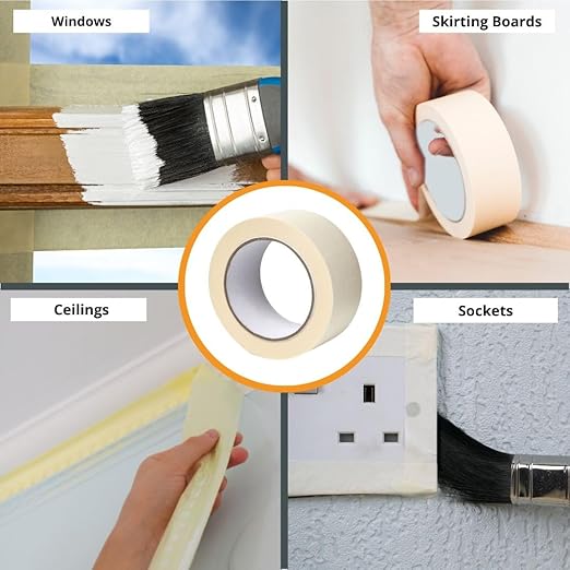 GTSE Masking Tape, Bulk Contractors Pack, 2 inches x 55 Yards (164 ft), Multi-Surface Adhesive Painting Tape, 96 Rolls, Full Carton