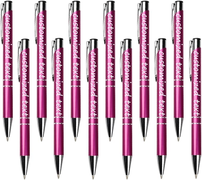 Yucold Customized ballpoint pens in bulk, personalized ballpoint pens with free engraving, for use in companies, enterprises, graduation anniversaries (Rose pink,78)