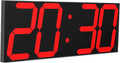 LED Large Digital Wall Clock, Oversize Wall Clock with 6” Numbers, Remote Control Count up/Countdown Timer Clock, Auto Dimmer, Big Calendar and Thermometer(Red)