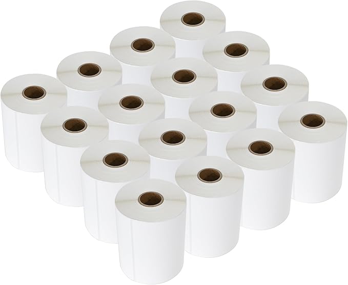 L LIKED 4000 Count 4" x 6" Direct Blank Thermal Shipping Labels with 250 Labels/Roll - Compatible with Zebra 2844 ZP-450 ZP-500 ZP-505 (16 Rolls)