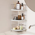 JANUS LiANG 3-Tier Bathroom Counter Organizer, Plastic Bathroom Organizer, Tool-Less Installation Makeup Vanity Tray, Bathroom Organizer Countertop Skincare Perfume Organizers (Chrome)