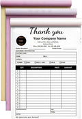 Custom Invoice Book in 3-Part /2-Part Receipt Book with Carbon Copies Personalized Carbonless Service Invoice Form Books Sales Order Book with Company Name Logo Address,C2-Thank You Receipt