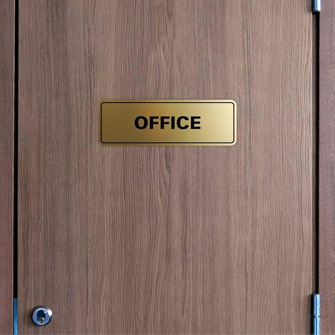 Signs ByLITA Standard Office Sign - Professional Business Signage - Easy to Install (Brushed Silver) - Small 10 Pack