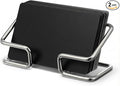 Grevosea 2 Pack Business Card Holder Desk Business Card Organizer Metal Desktop Cards Display Stand for Office Reception Event Conference Room Decor Desk Accessories (Silver)