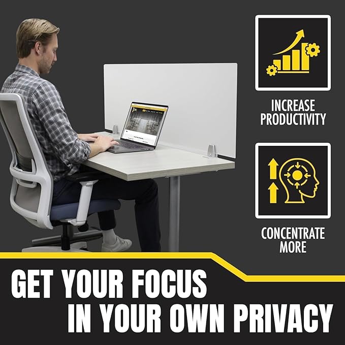 OBEX Clear Acrylic Desk Mounted Privacy Panel, 12" x 30", Clear