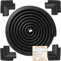 Baby Proof Corners and Edges Protector 20ft Edge+8 Corner Guard, Fireplace Baby Proofing Bumper, Heavy-Duty Soft NBR Foam Edge Corner Protector for Furniture Table, Childsafe/Pre-Taped Black
