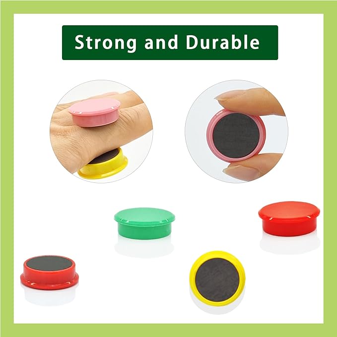 PYJLBX Fridge Magnets, 50 Pack Strong Refrigerator Magnets, Colorful Cute Mini Round Magnets for Whiteboard, 10 Colors Heavy Duty Small Magnet for Fridge Office Locker Crafts Classroom Dry Erase Board