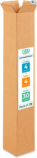 Tall Moving & Shipping Boxes 4"L x 4"W x 30"H (25-Pack) - Extra Strength 200 lb vs Regular - Corrugated Durable Boxes for Packaging Moving - Tall Cardboard Box - Box for Shipping by IDL Packaging